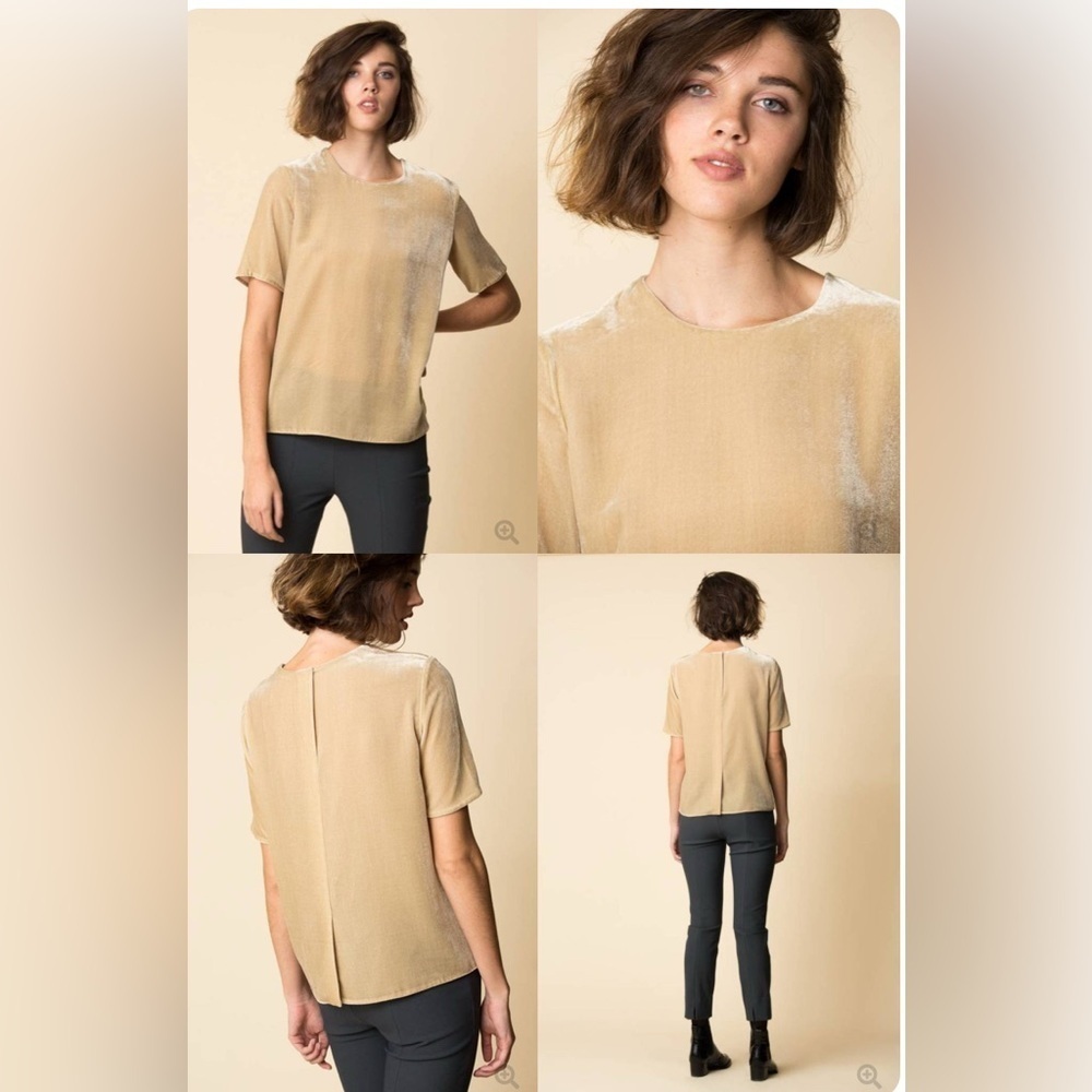 Vince Champagne/Gold Velvet Top - Picture 2 of 6